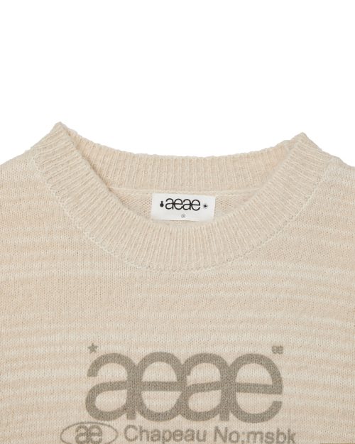 WEB LOGO CROP HAIRY KNIT [IVORY]