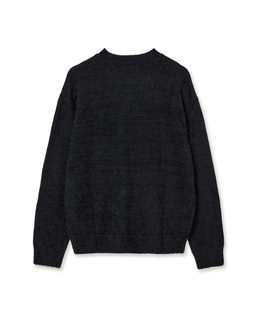 WEB LOGO HAIRY KNIT [BLACK]