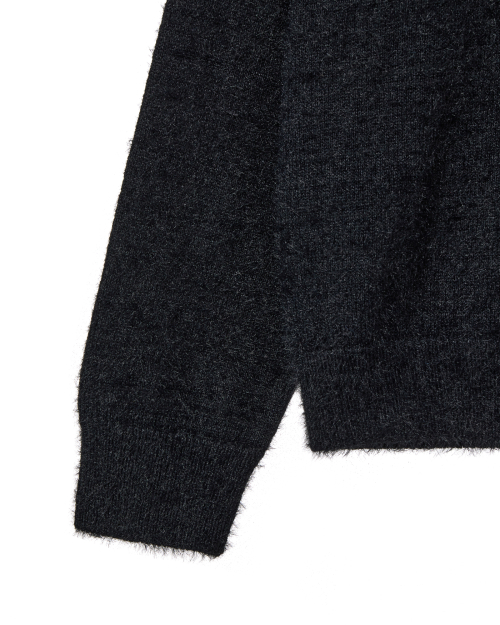 WEB LOGO HAIRY KNIT [BLACK]
