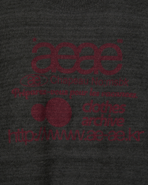WEB LOGO HAIRY KNIT [CHARCOAL]