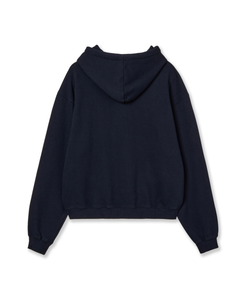 WEB LOGO LOOSED HOODIE [NAVY]