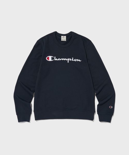 빅 스크립트 로고 크루넥 스웨트셔츠 Normal Navy
