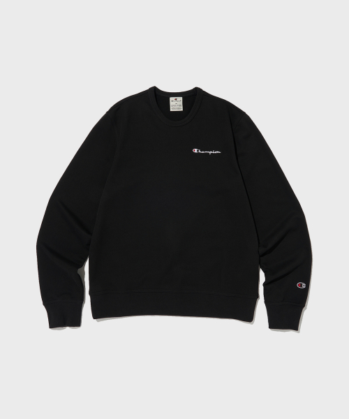 스몰 스크립트 로고 크루넥 스웨트셔츠 Black