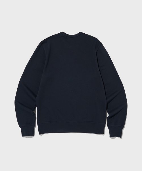 스몰 스크립트 로고 크루넥 스웨트셔츠 Normal Navy