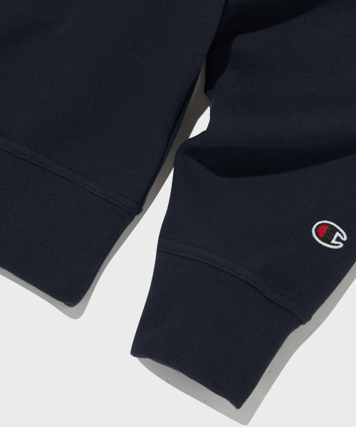 스몰 스크립트 로고 크루넥 스웨트셔츠 Normal Navy