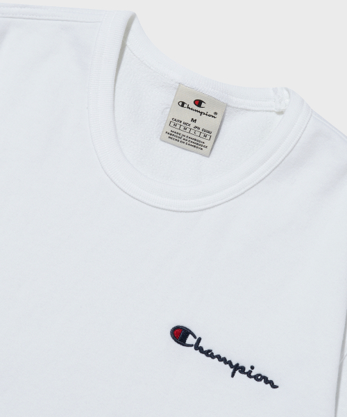 스몰 스크립트 로고 크루넥 스웨트셔츠 White