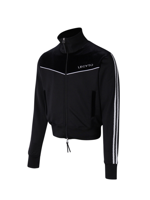 Piping Line Track Zip Up Jacket_[Black]