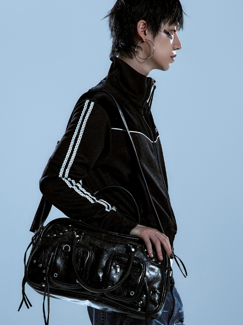 Piping Line Track Zip Up Jacket_[Black]