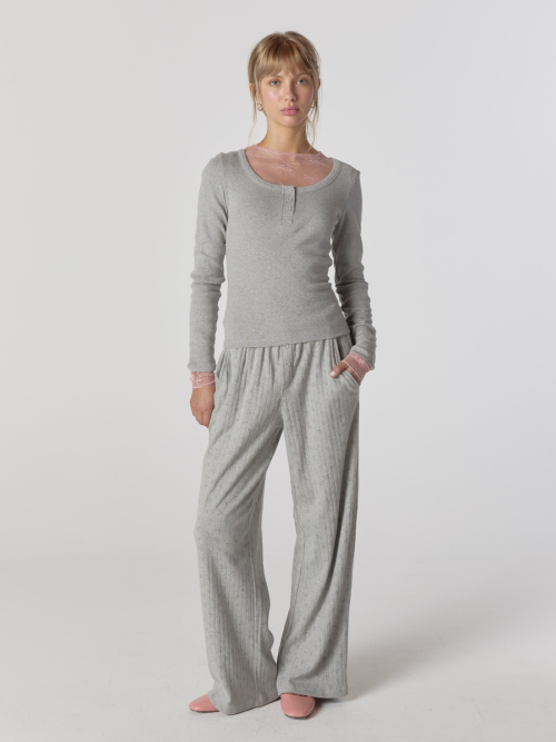 PROVINCE EYELET PANTS (FOG BOUQUET)