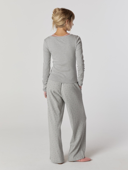 PROVINCE EYELET PANTS (FOG BOUQUET)