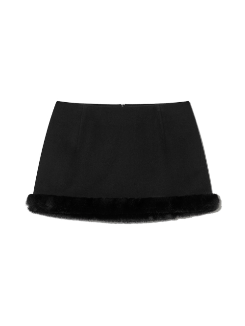 BURNING FUR SKIRT (BLACK)