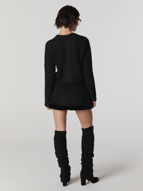 BURNING FUR SKIRT (BLACK)