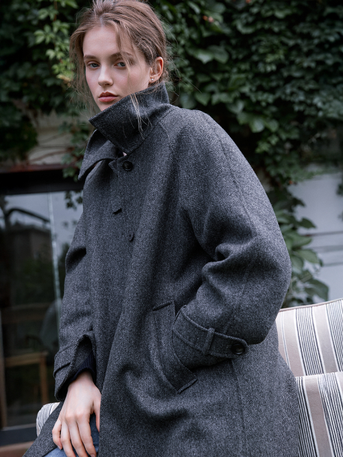 BARRIE wool balmacaan handmade coat_2colors