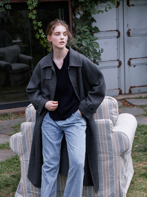 BARRIE wool balmacaan handmade coat_2colors