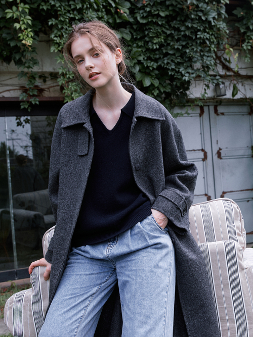 BARRIE wool balmacaan handmade coat_2colors