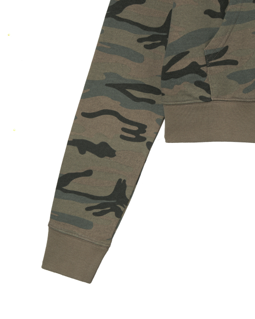 WEB LOGO CROP HOOD ZIP UP [CAMO BEIGE]