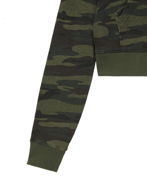 WEB LOGO CROP HOOD ZIP UP [CAMO GREEN]