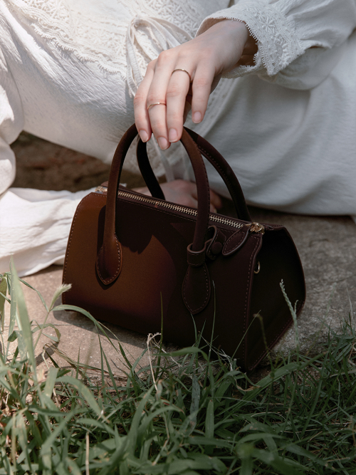 BESSIE mini tote cross bag_BROWN