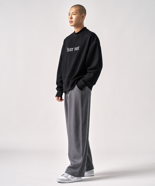 원턱 와이드 시티 슬랙스 그레이