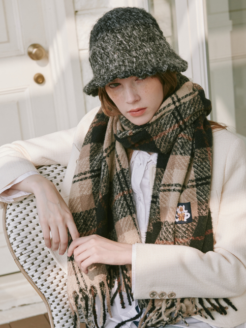 Tartan Check Muffler (Black)