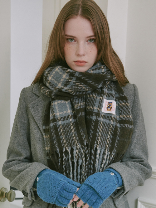 Tartan Check Muffler (Brown)