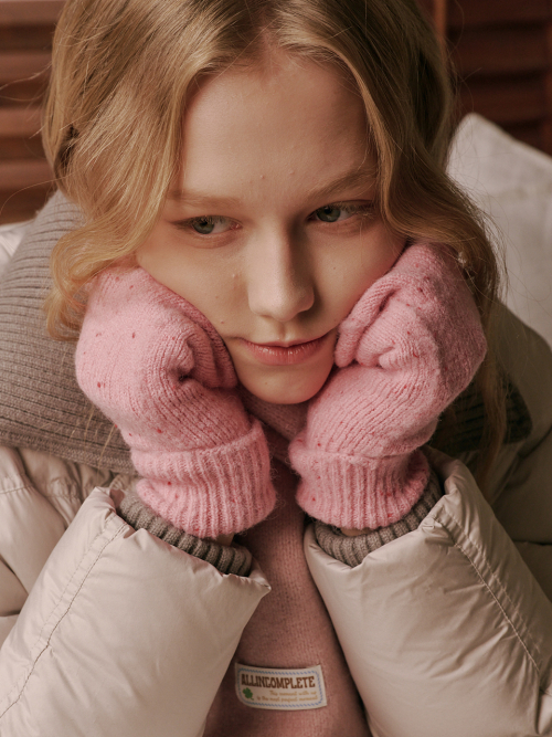 Dot Mitten Gloves (Strawberry)