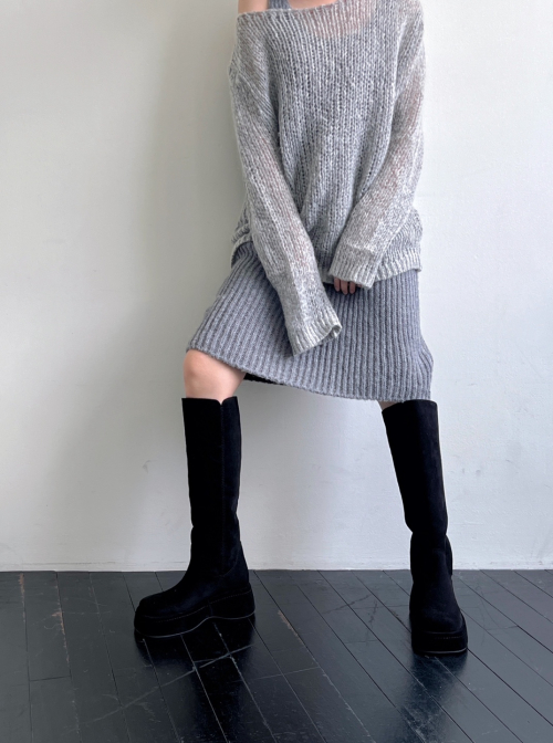 Chester platform long boots