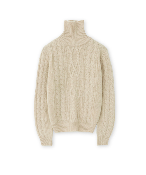 W High Neck Sweater, Ivory