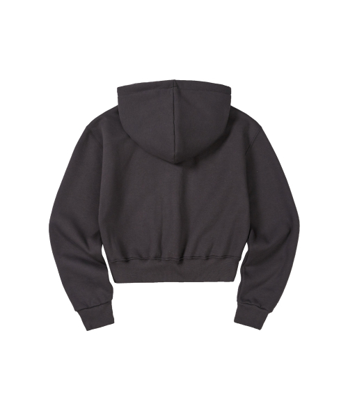 Stud Hoodie Zip-Up Charcoal