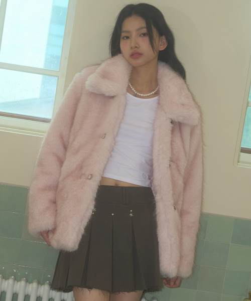 Shearing Fur Jacket Pink
