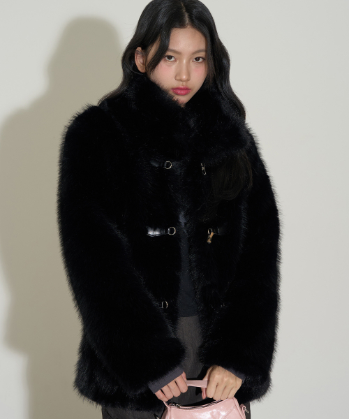 Shearing Fur Jacket Black