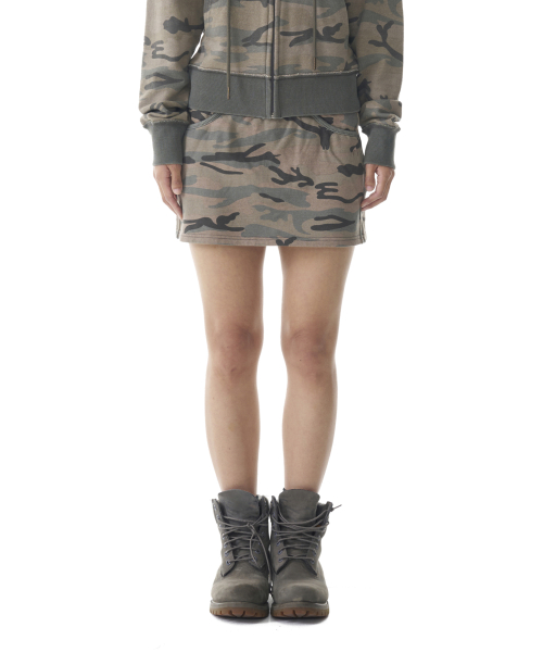 Camouflage Logo Sweat Skirt (Khaki)