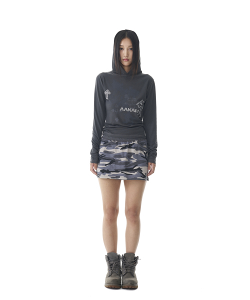 Camouflage Logo Sweat Skirt (Gray)