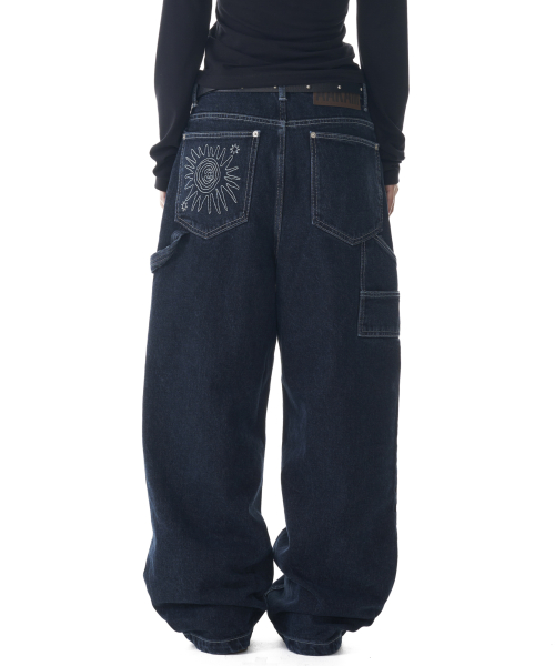 Needlework Carpenter Denim Pants (Blue)