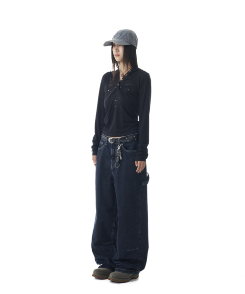 Needlework Carpenter Denim Pants (Blue)