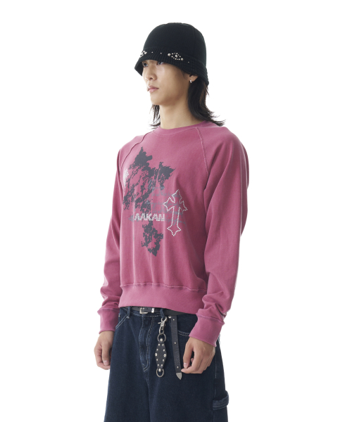 Cross Studded Sweatshirts (Pink)