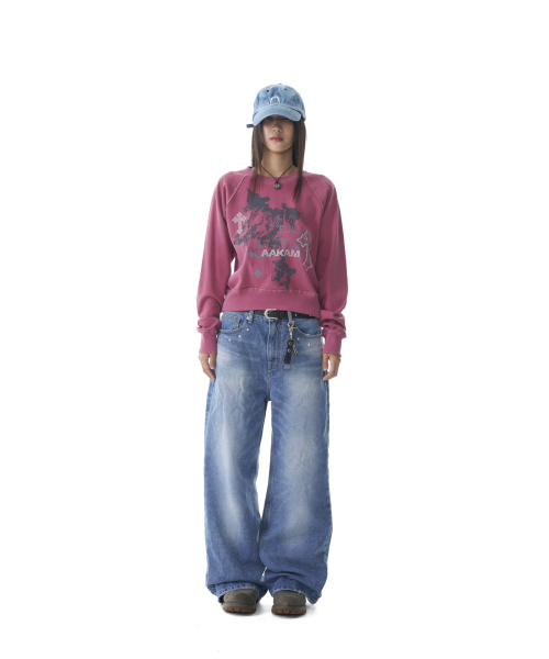 Cross Studded Sweatshirts (Pink)
