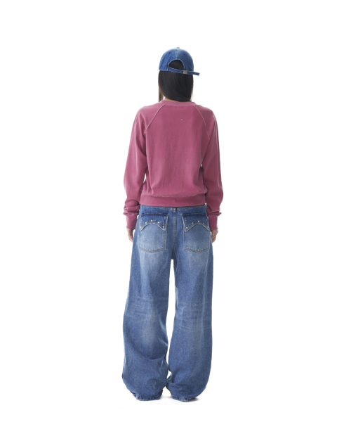 Cross Studded Sweatshirts (Pink)