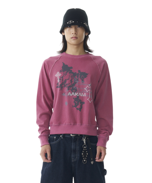 Cross Studded Sweatshirts (Pink)