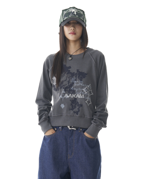 Cross Studded Sweatshirts (Dark Gray)