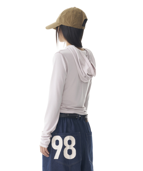 Studded Cross Hooded Long Sleeve (Beige)