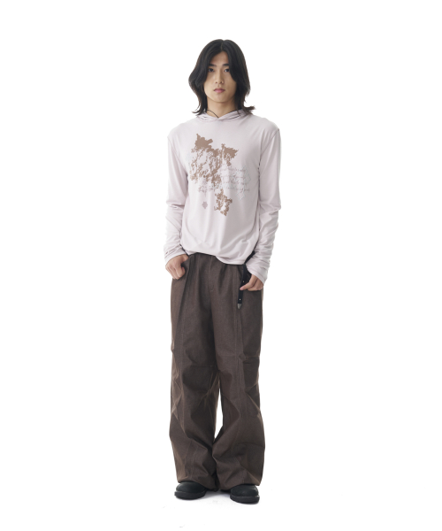 Studded Cross Hooded Long Sleeve (Beige)