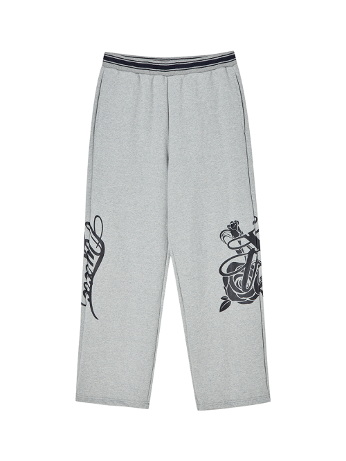 EMBLEM PRINTING JOGGER PANTS GRAY