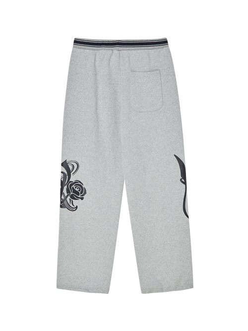 EMBLEM PRINTING JOGGER PANTS GRAY
