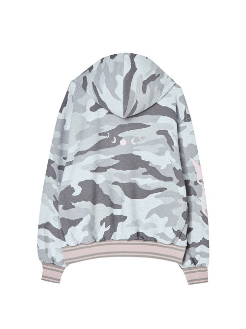 EMBLEM PRINTING HOOD ZIP-UP CAMO