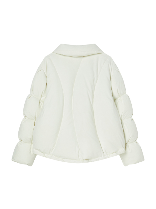 CURVE LINE COLLARED DOWN PUFFER IVORY