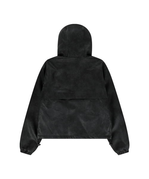 Leather Puffer Jacket (Black)