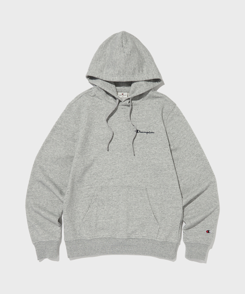 스몰 스크립트 로고 후드 티셔츠 Normal Grey