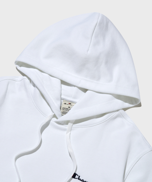 스몰 스크립트 로고 후드 티셔츠 White