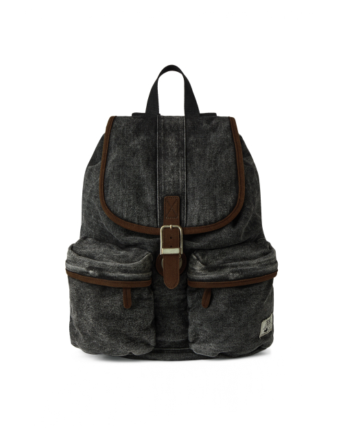 OUT POCKET DENIM BACKPACK [BLACK]